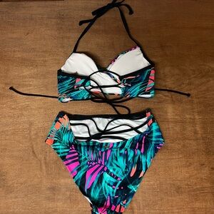 Unique PINK strappy bikini Large Medium